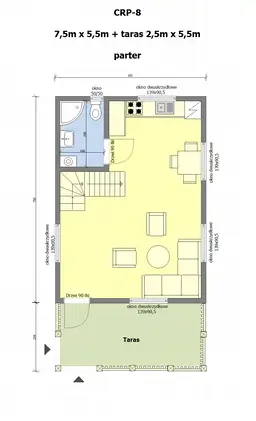 Domek mieszkalny całoroczny CRP8 PLUS - WT 2021 – 55 m² - zdjęcie 2