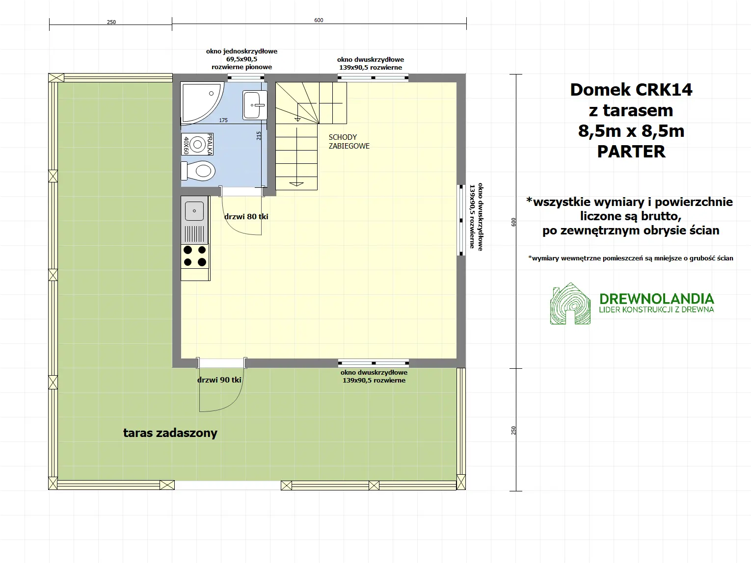Rzut Domek rekreacyjny całoroczny CRK14 – 51 m²