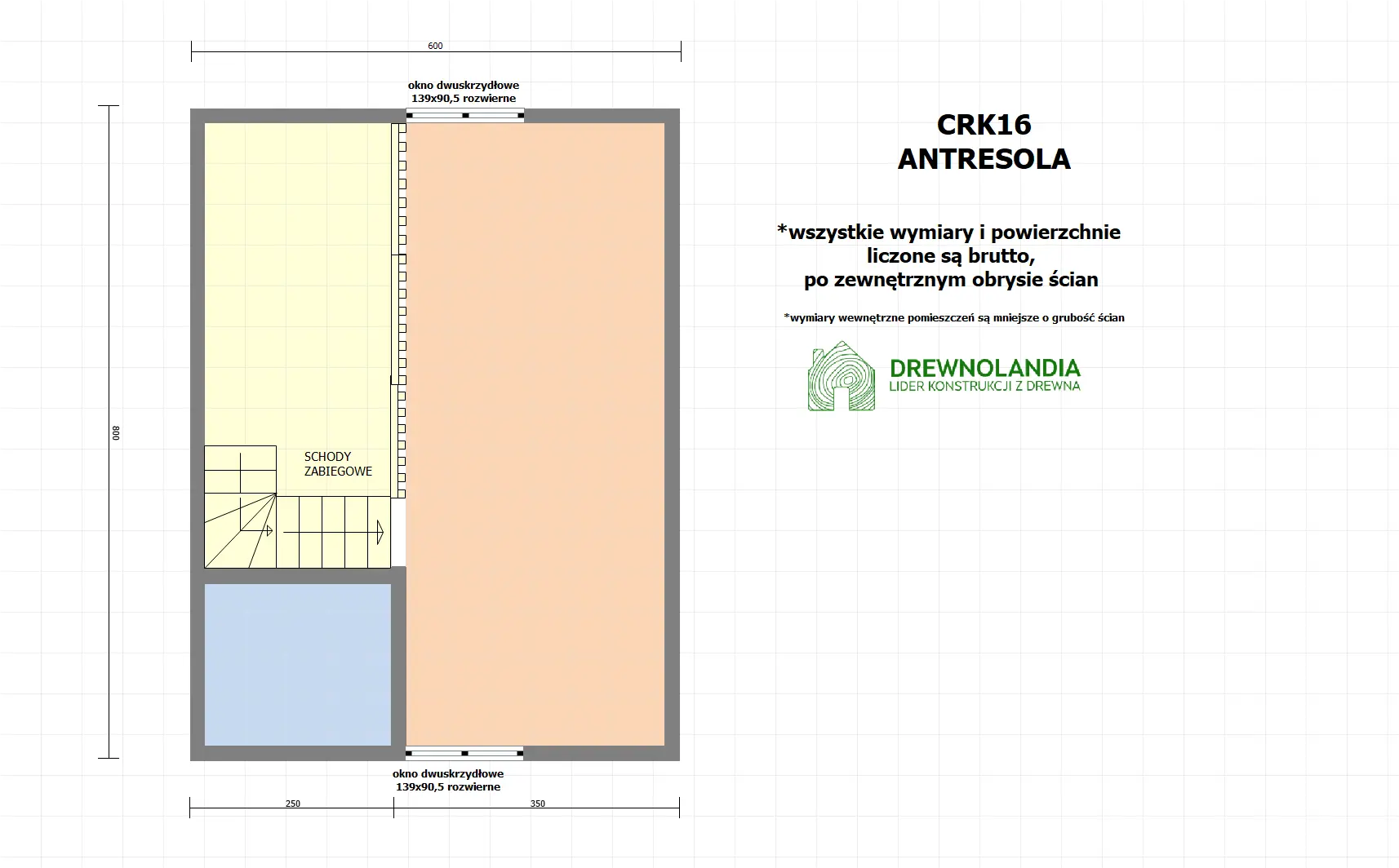 Rzut Domek rekreacyjny całoroczny CRK16 – 48 m²