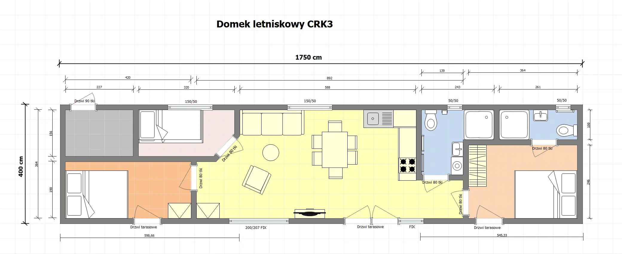 Rzut Dom mieszkalny całoroczny CRK3 PLUS - WT 2021 – 70 m²