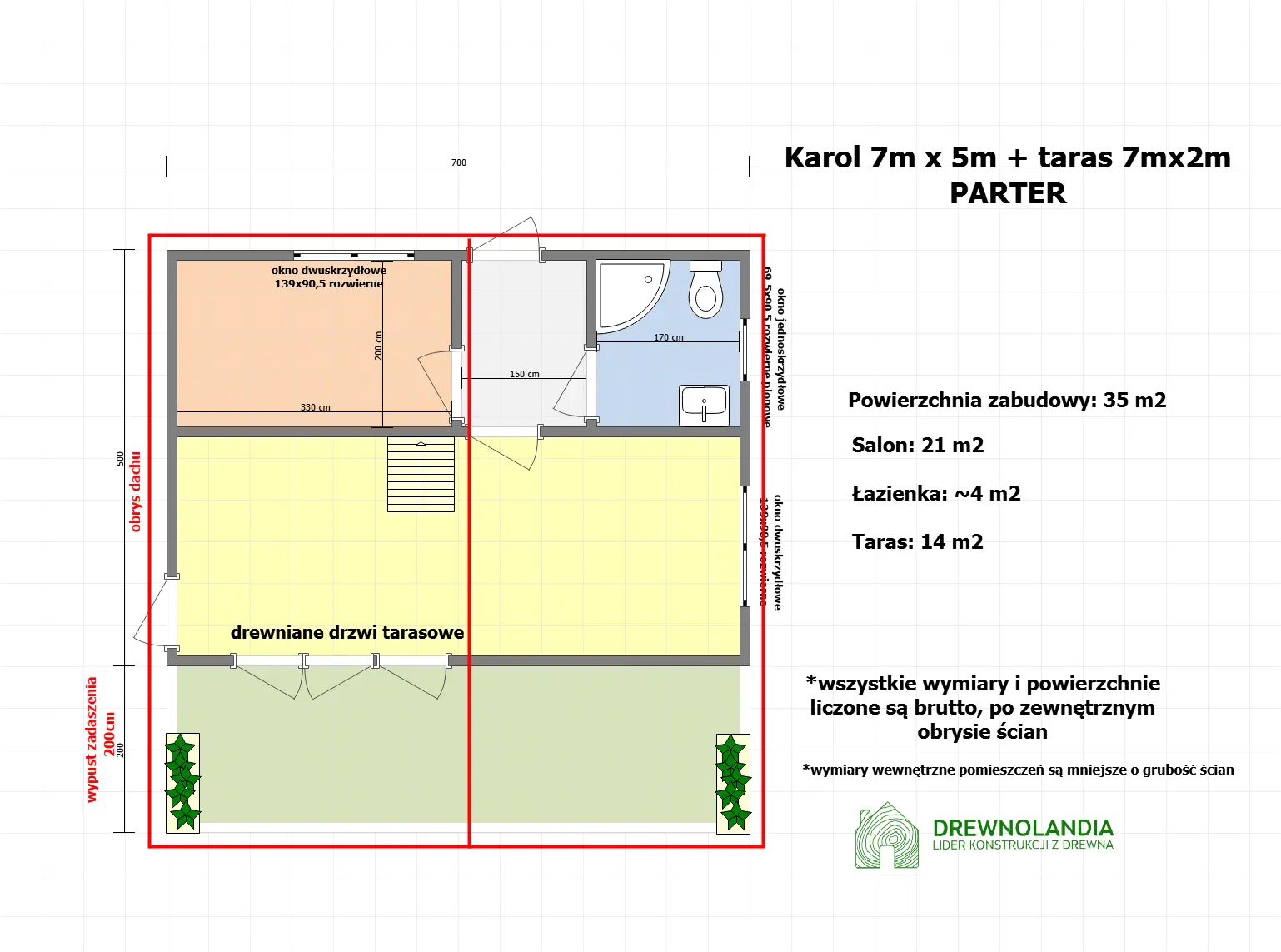 Rzut Karol IV 7x5 + taras 7x2