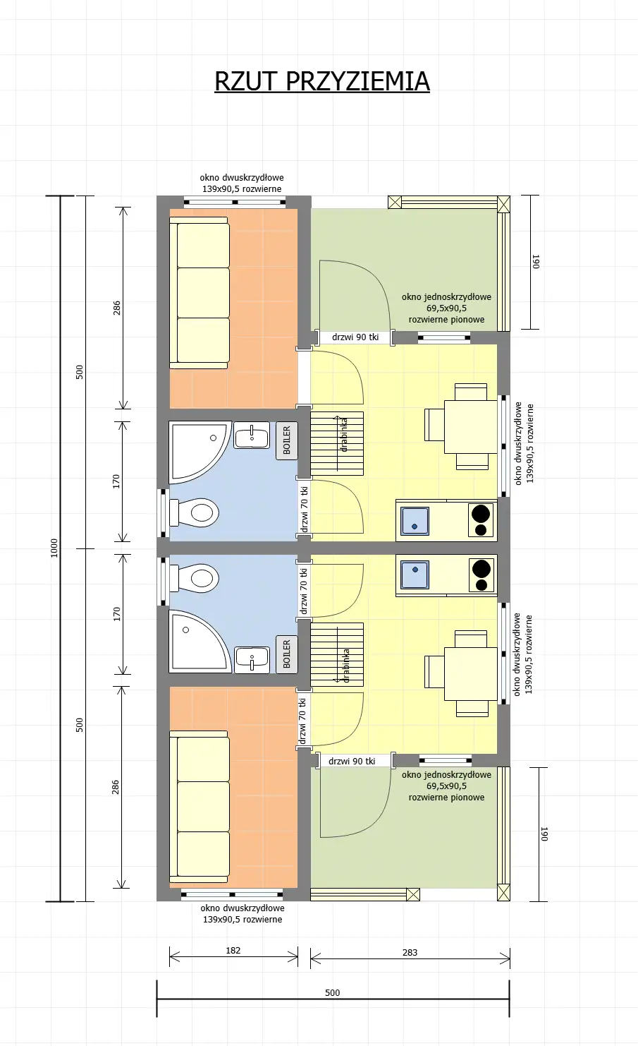 Domek „bliźniak” na wynajem W2X2 – 50 m2