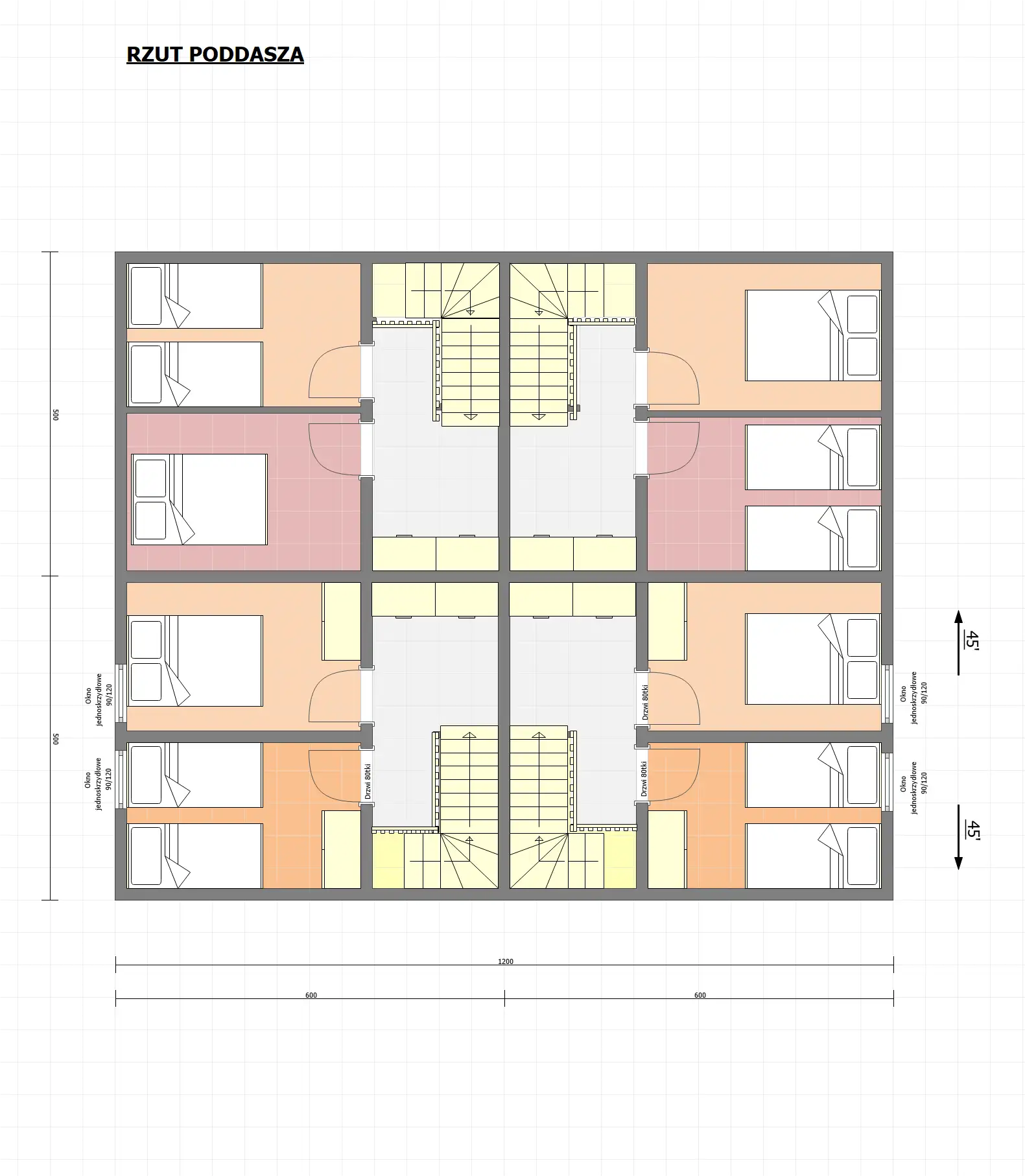 Kompleks domków pod wynajem J1X4 – 120 m2