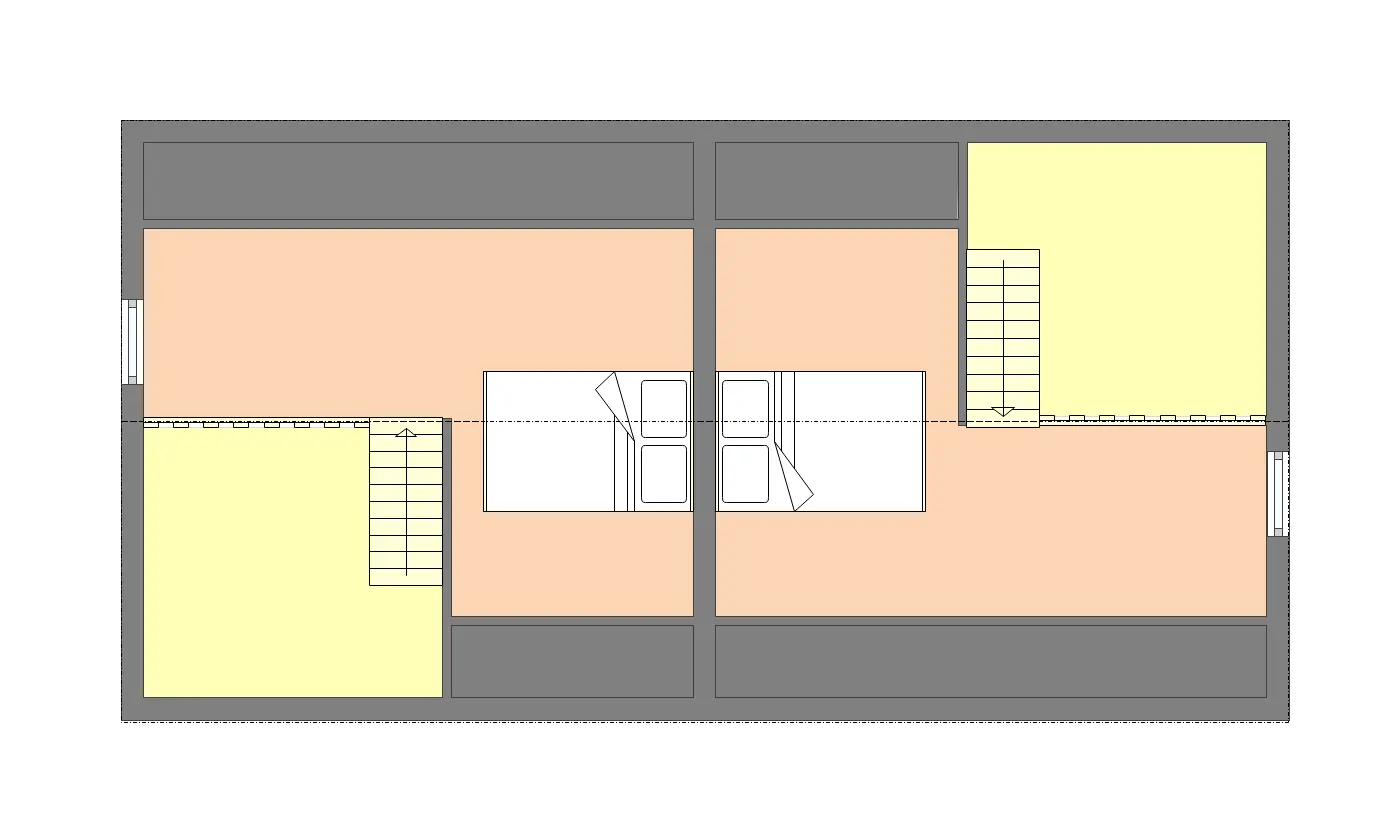 Rzut Szeregowy domek pod wynajem A1X2 – 70 m2