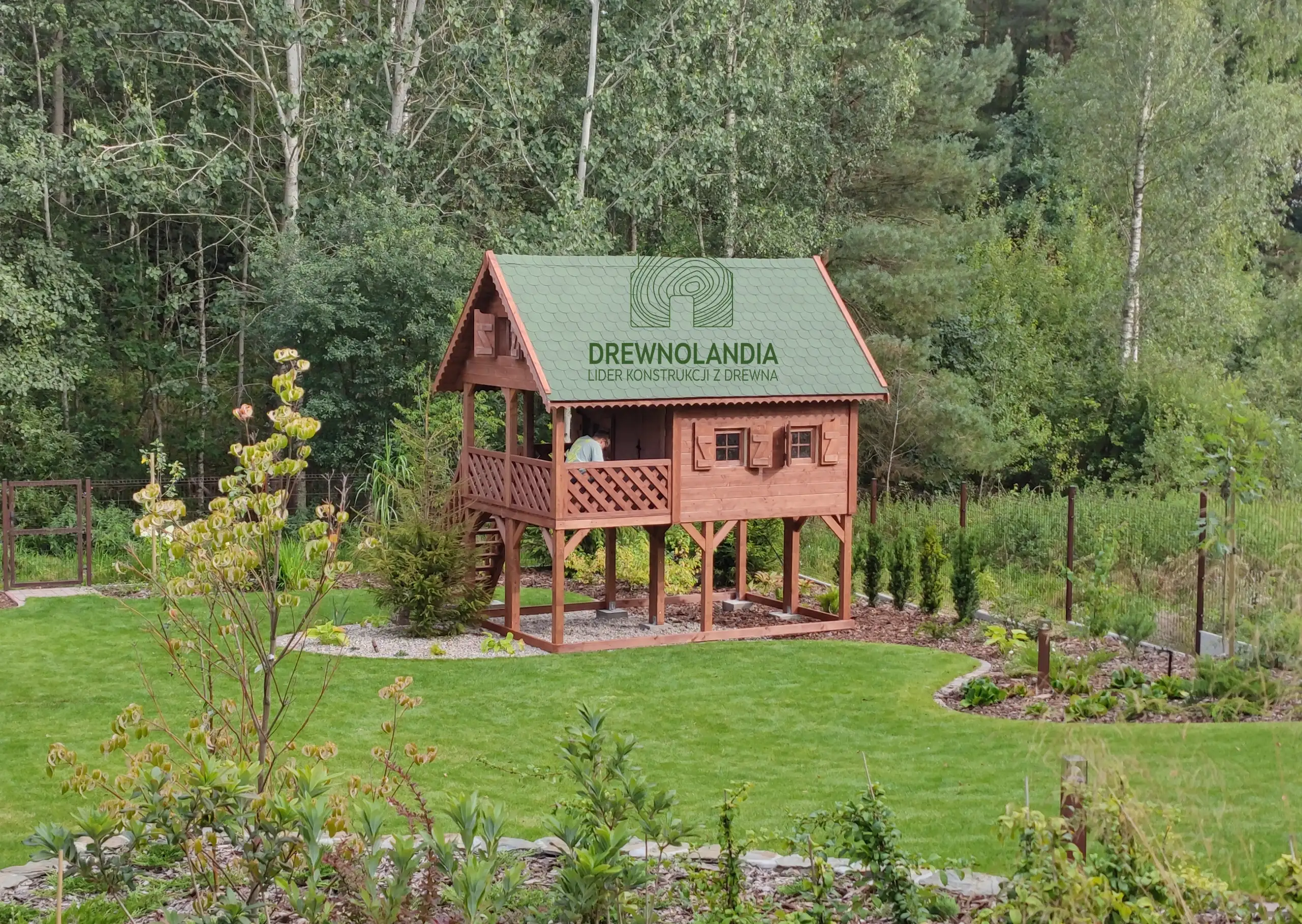 Duży Drewniany Domek Dla Dzieci Kitty IV - 4x2,5m z antresolą