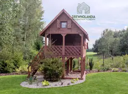 Duży Drewniany Domek Dla Dzieci Kitty IV - 4x2,5m z antresolą - zdjęcie 1