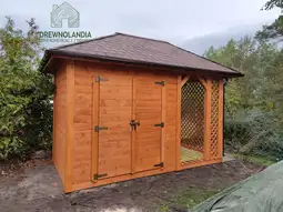 Domek narzędziowy z drewna Kacper - 4,5x3m z drewutnią  - zdjęcie 20