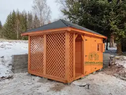 Domek narzędziowy z drewna Kacper - 4,5x3m z drewutnią  - zdjęcie 14