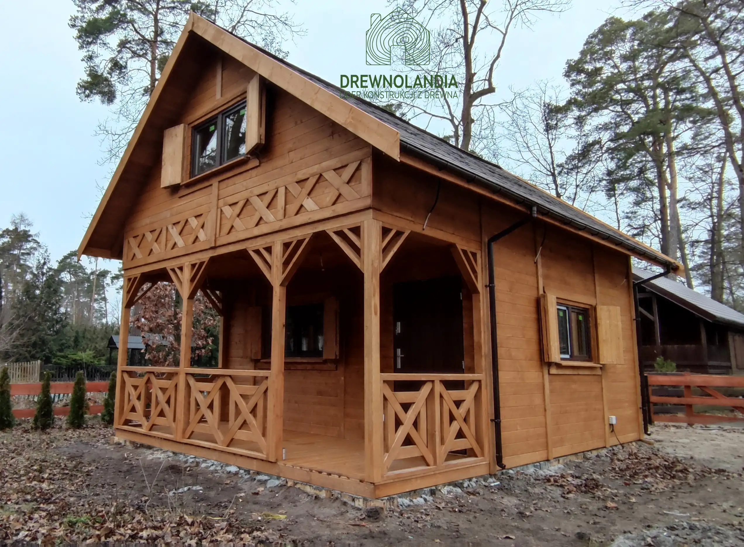 Drewniany domek rekreacyjny całoroczny CRP1 7x5  (35 m²)