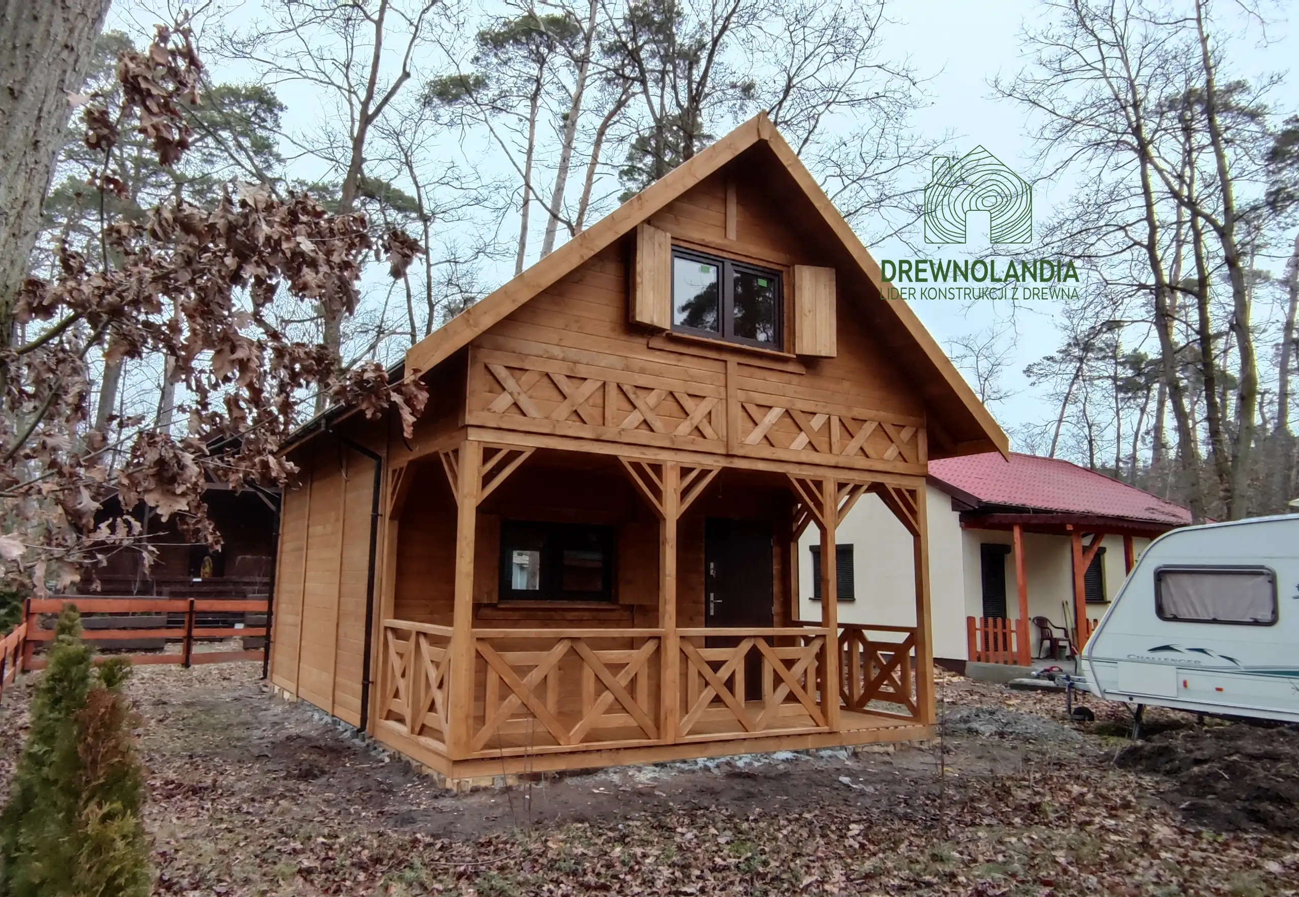 Drewniany domek rekreacyjny całoroczny CRP1 7x5  (35 m²)