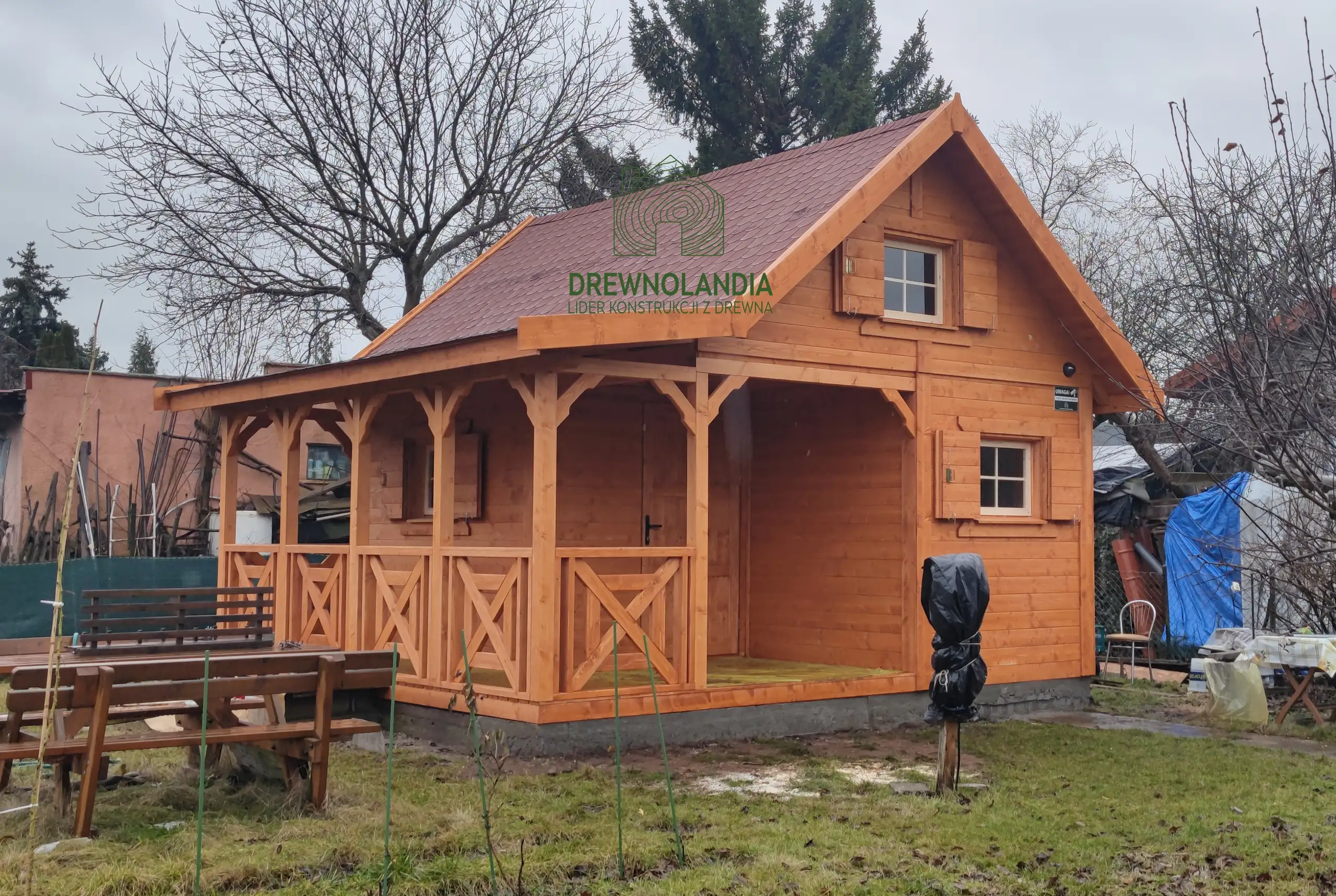 Domek Ogrodowy Mieszko I 4x5m + taras boczny 1,5x5m