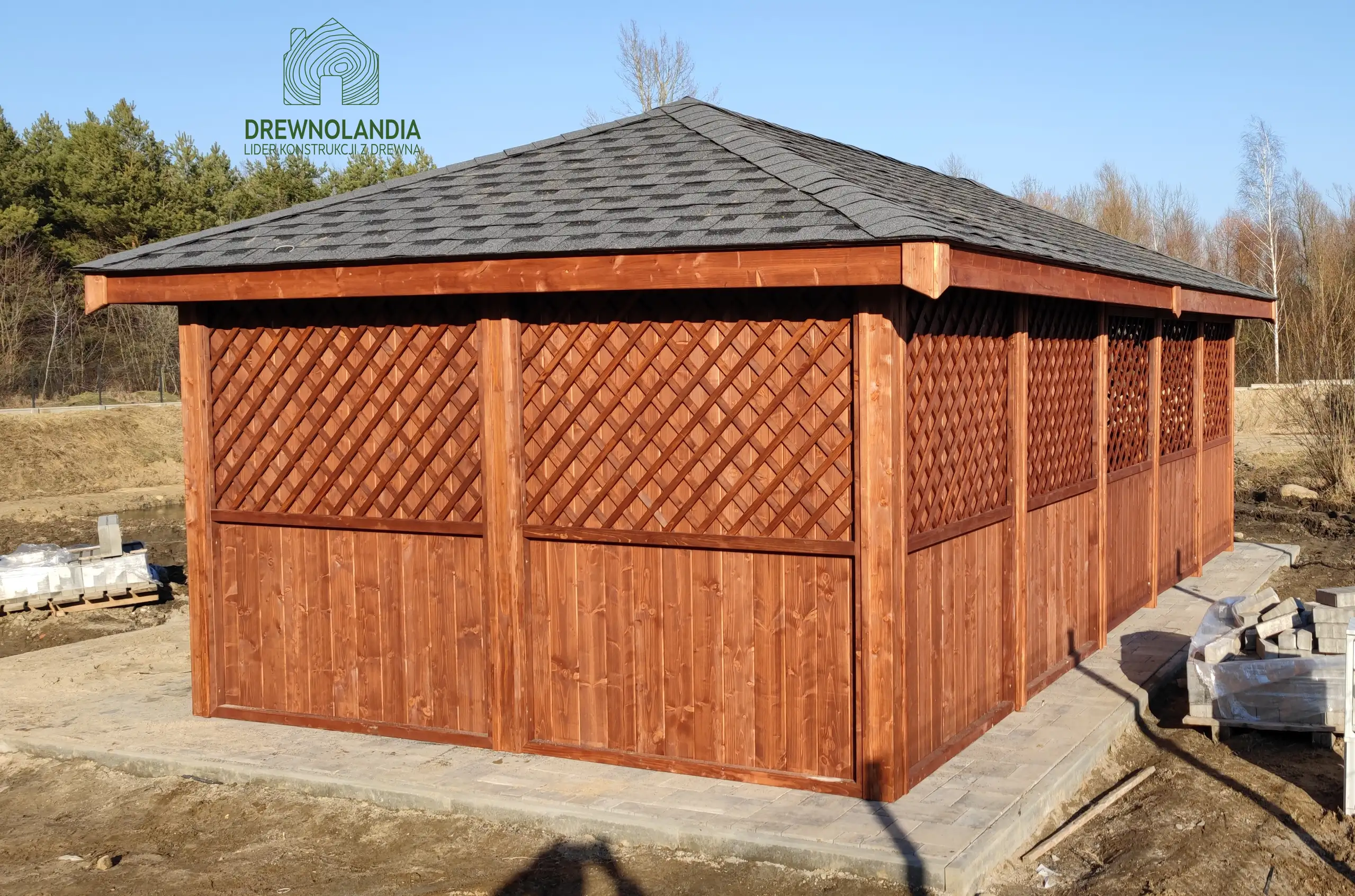 Altana Helena 3x3 połączona z domkiem narzędziowym 3x3