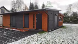 Domek parterowy Marek z oknami PCV - 3,5m x 10m z werandą 3m x 5m - zdjęcie 1