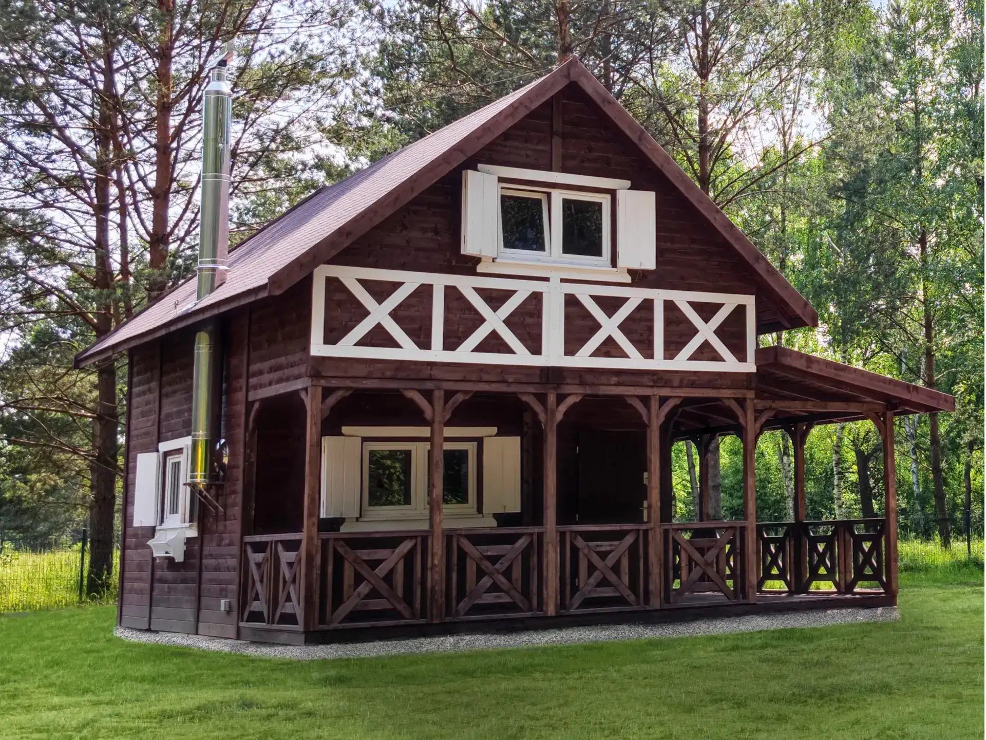 Domek Olaf 7x5m z tarasem bocznym 7x2m