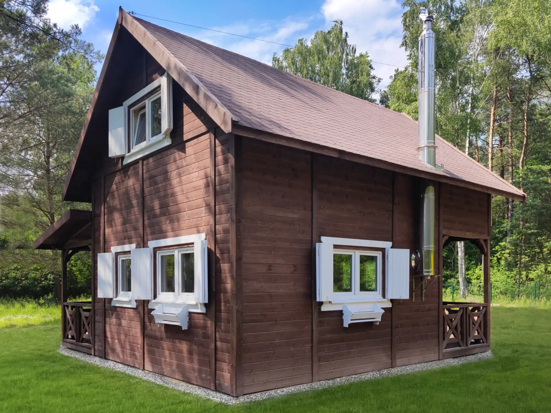 Domek Olaf 7x5m z tarasem bocznym 7x2m