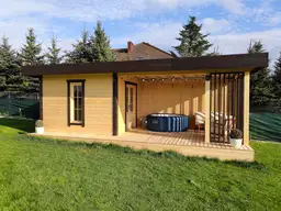 Sauna ogrodowa 8m x 3,5m z przestrzenią wypoczynkową - zdjęcie 10