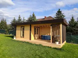 Sauna ogrodowa 8m x 3,5m z przestrzenią wypoczynkową - zdjęcie 9