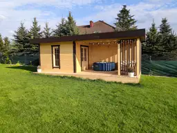 Sauna ogrodowa 8m x 3,5m z przestrzenią wypoczynkową - zdjęcie 12