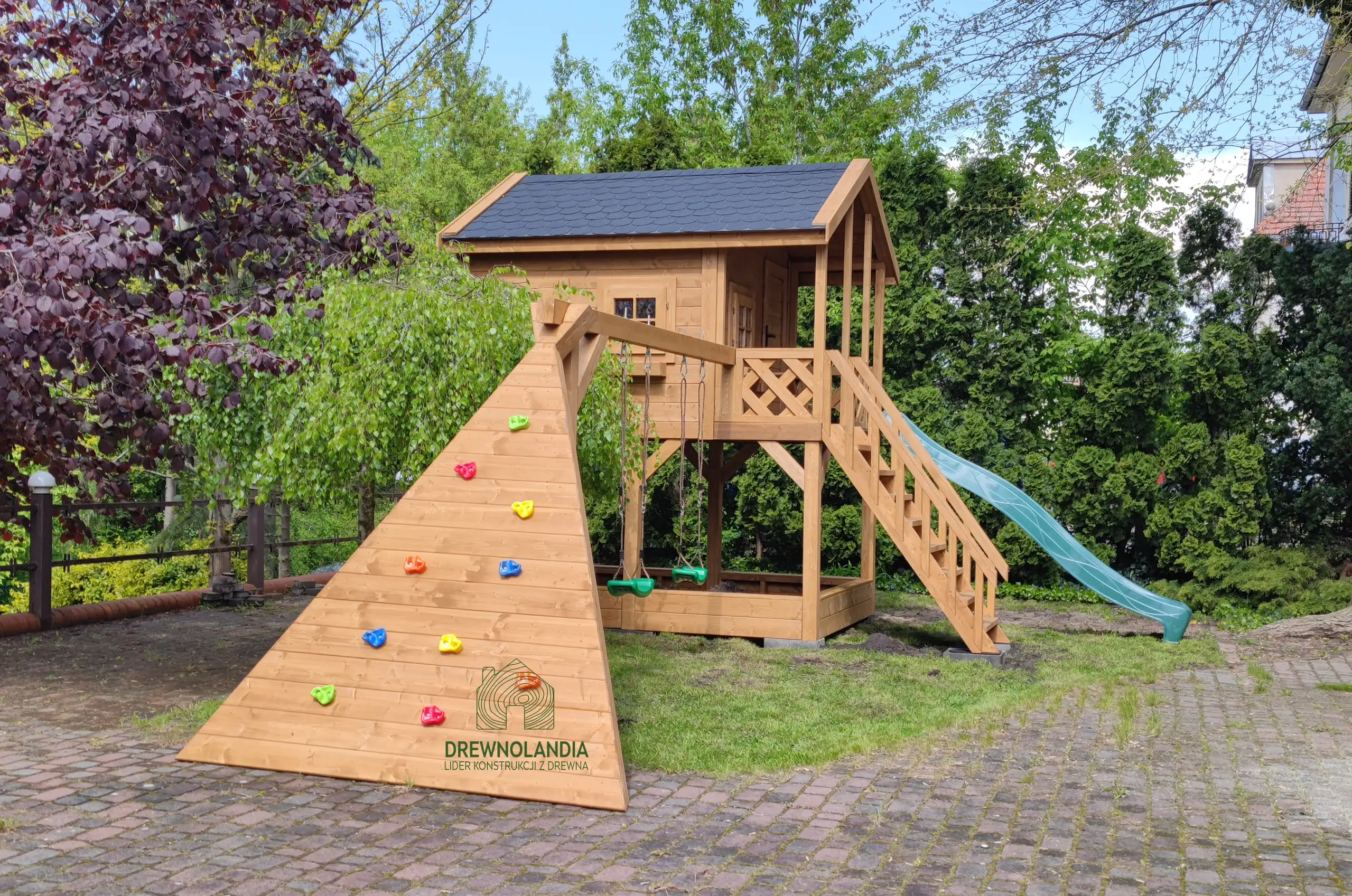 Domek ogrodowy Dla Dzieci Lolek - 2,8x2m z huśtawką 