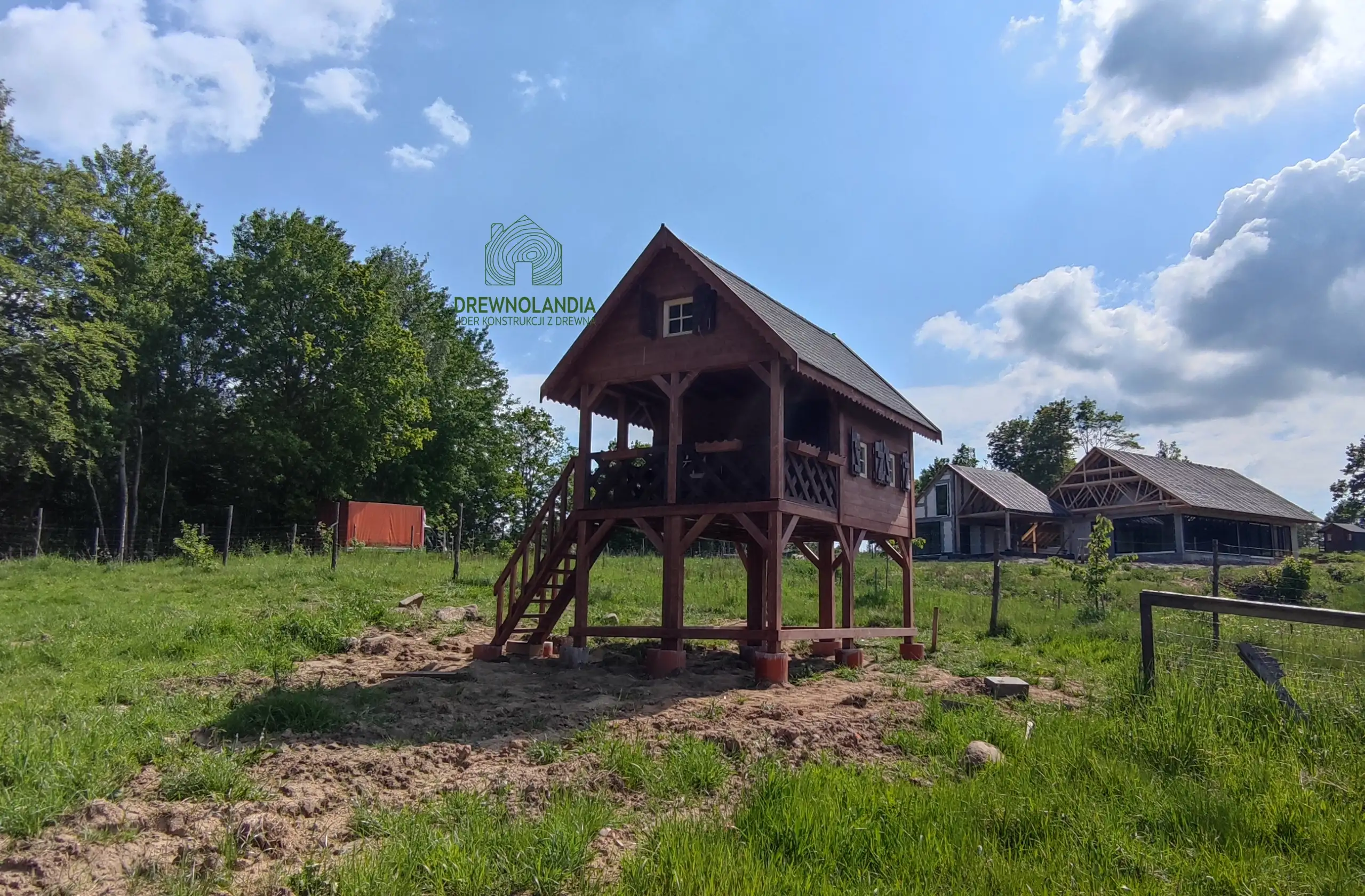 Duży Drewniany Domek Dla Dzieci Kitty IV - 4x2,5m z antresolą