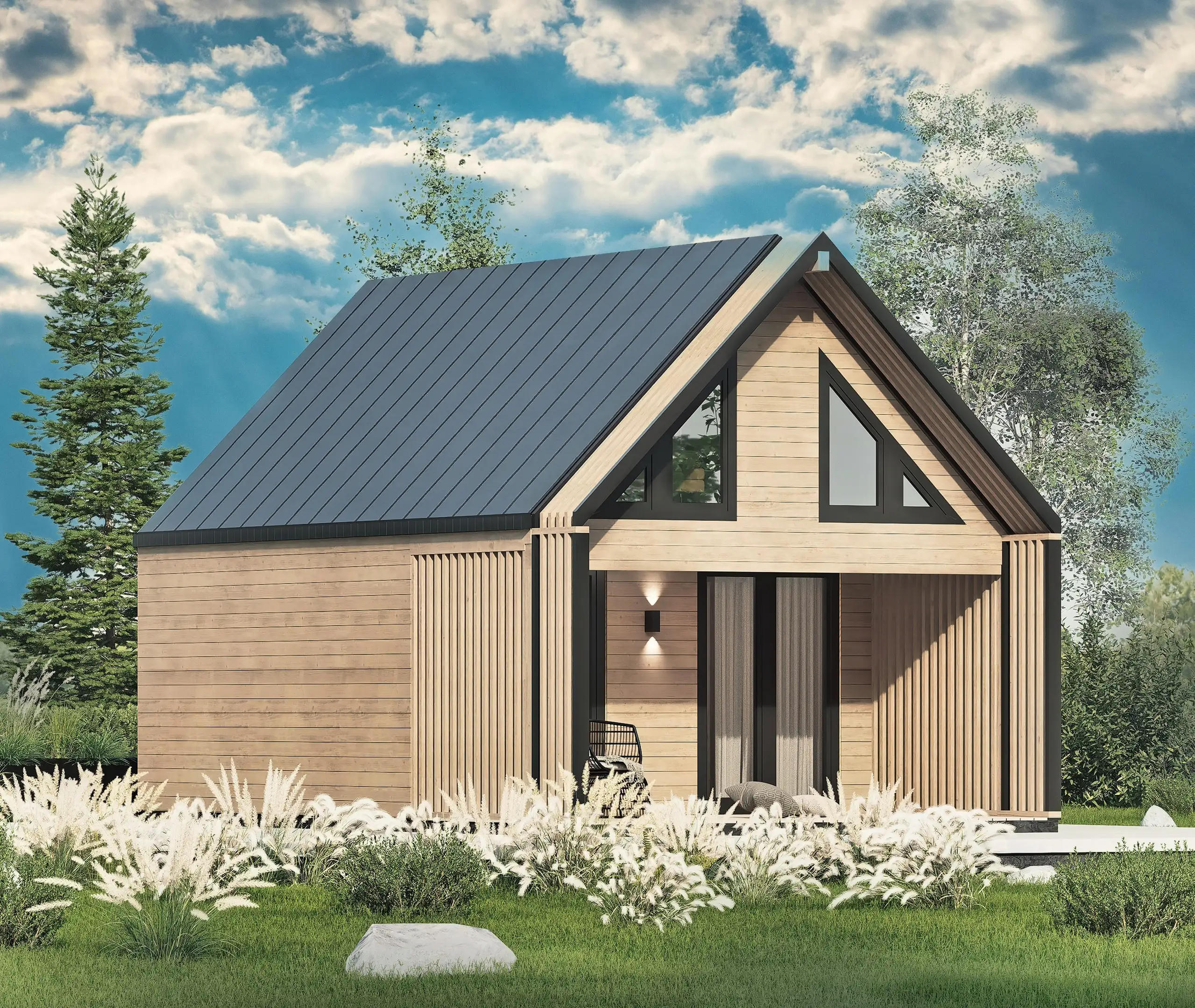 Drewniany dom na działkę Amadeusz IV v2 7,7x4,5m 