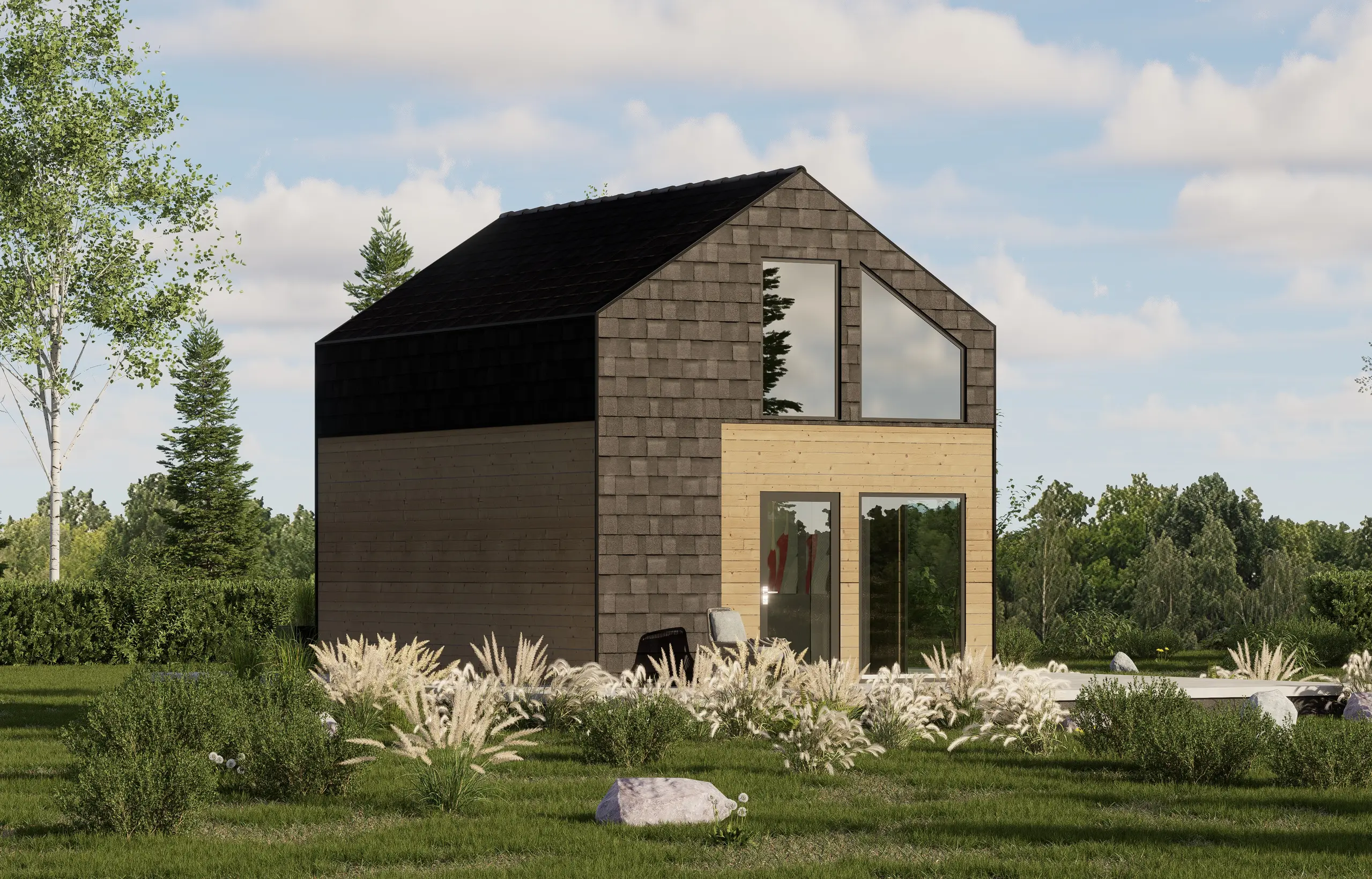 Drewniany dom na działkę Gustaw 5x7m