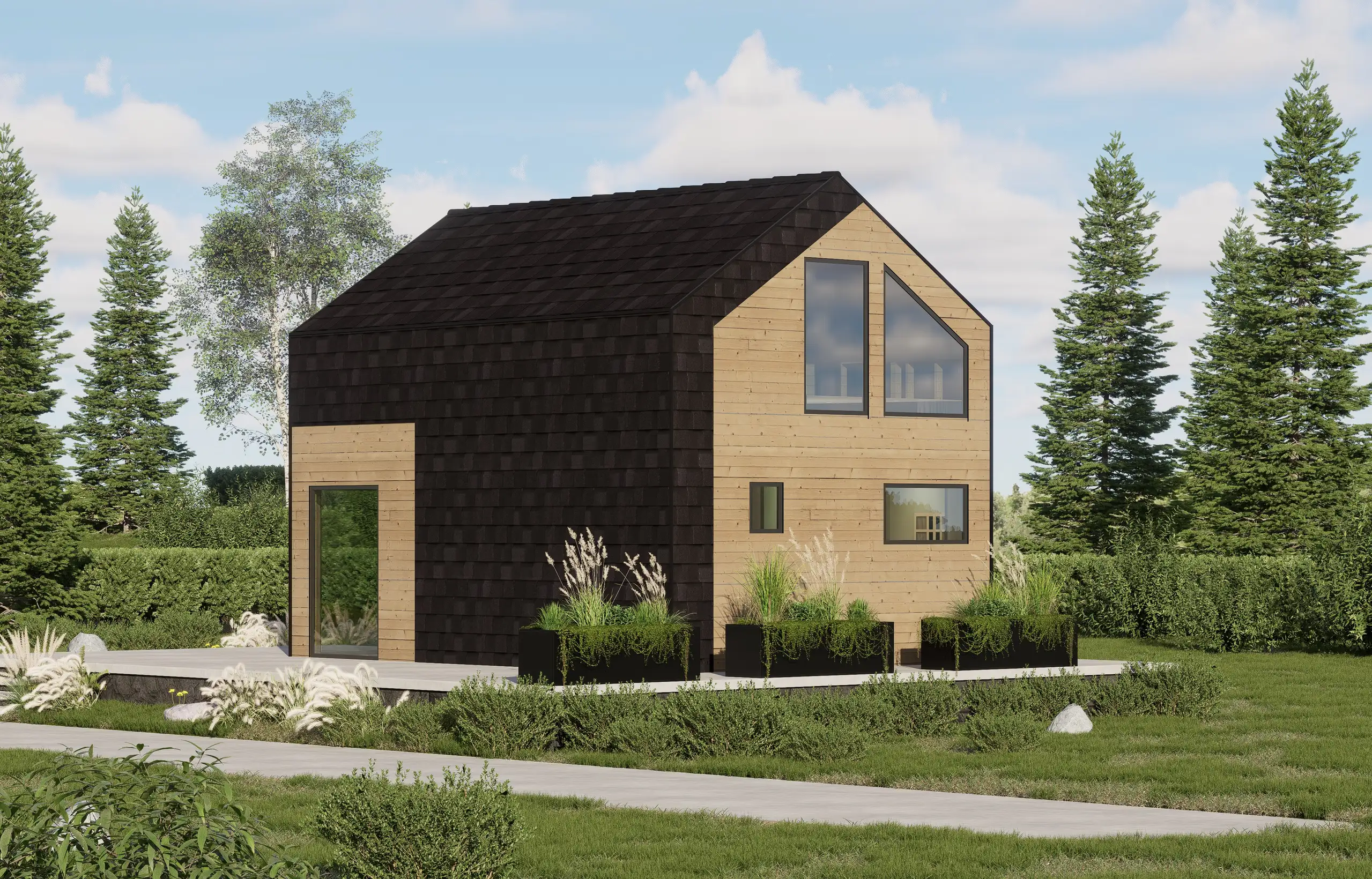 Drewniany dom na działkę Gustaw 5x7m