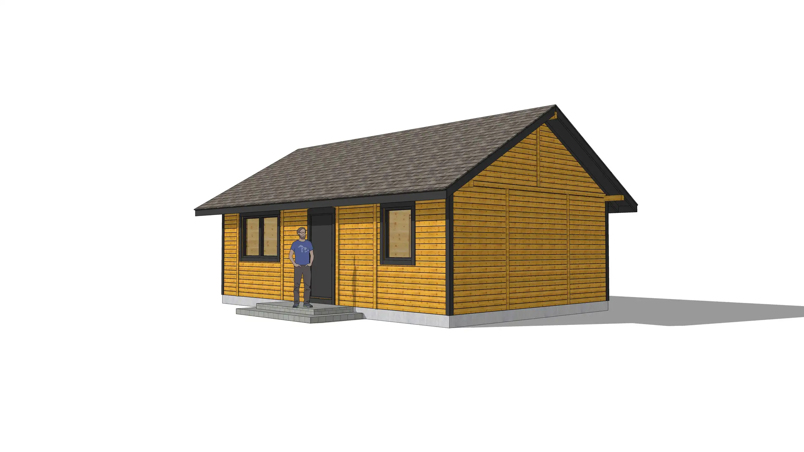 Drewniany domek rekreacyjny całoroczny CRK5 PLUS - jednorodzinny - 54 m²