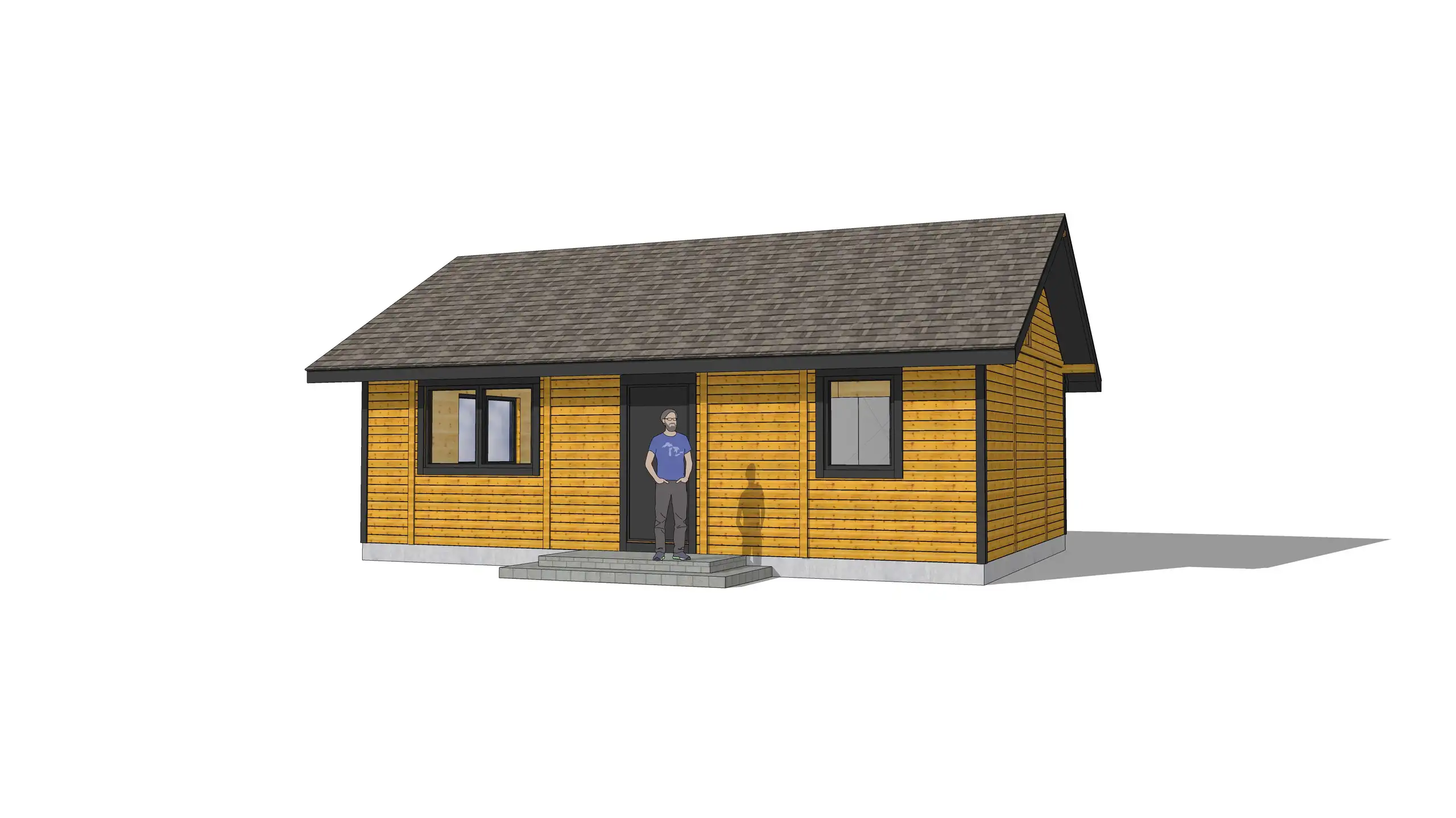 Drewniany domek rekreacyjny całoroczny CRK5 PLUS - jednorodzinny - 54 m²