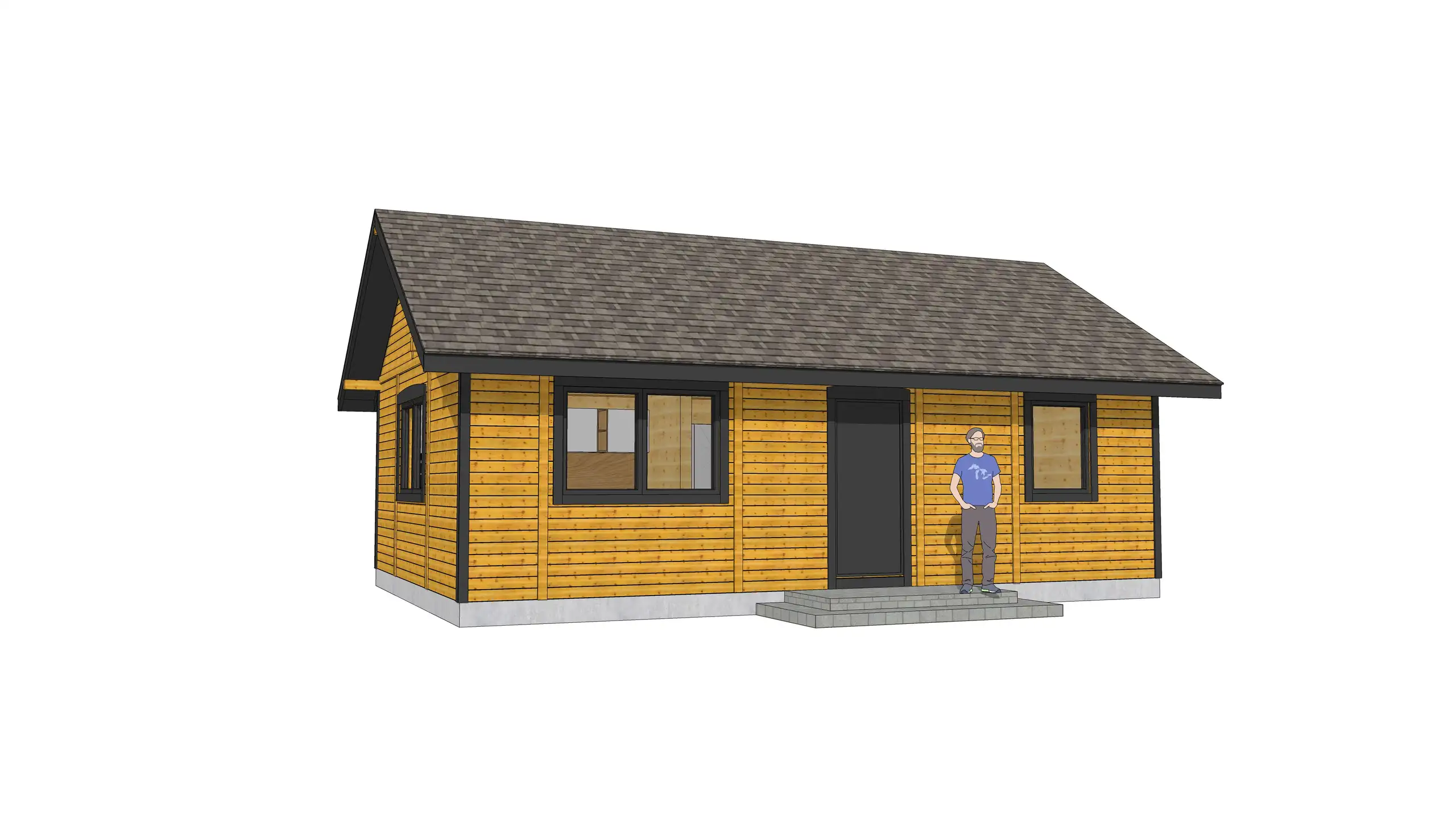 Drewniany domek rekreacyjny całoroczny CRK5 PLUS - jednorodzinny - 54 m²