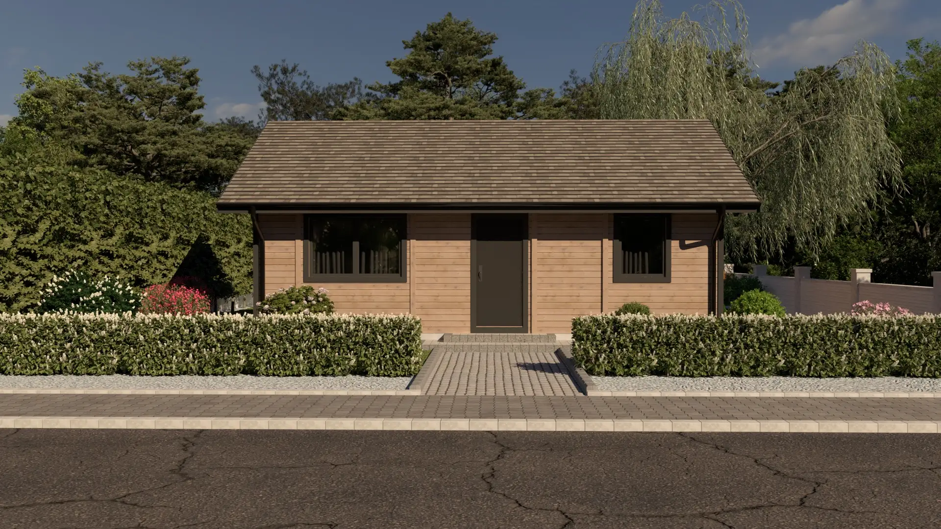 Drewniany domek rekreacyjny całoroczny CRK5 PLUS - jednorodzinny - 54 m²