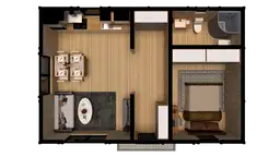 Drewniany domek rekreacyjny całoroczny CRK5 PLUS - jednorodzinny - 54 m² - zdjęcie 12