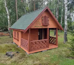 Duży Drewniany Domek Dla Dzieci Kitty IV - 4x2,5m z antresolą - zdjęcie 8