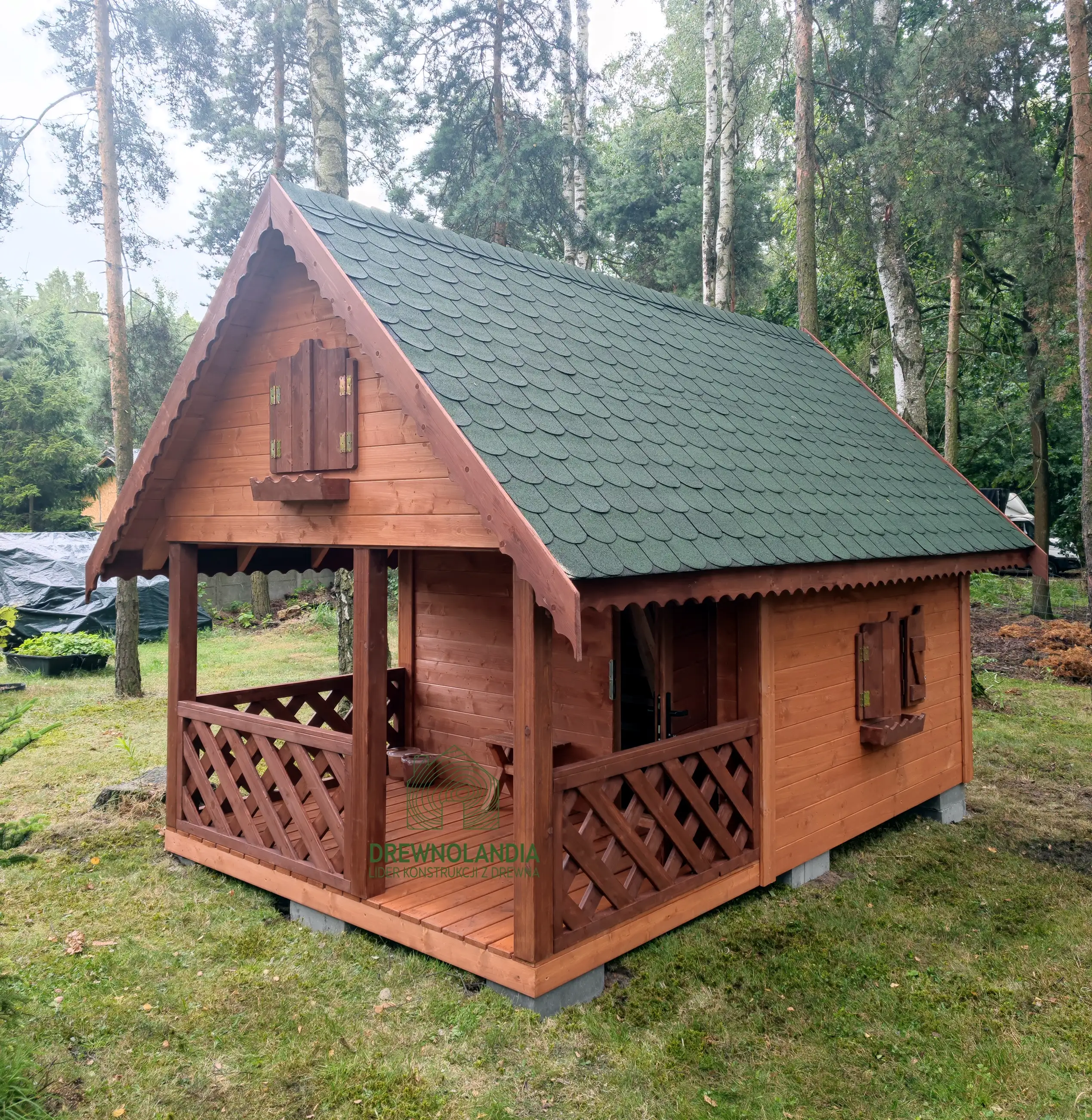 Duży Drewniany Domek Dla Dzieci Kitty IV - 4x2,5m z antresolą