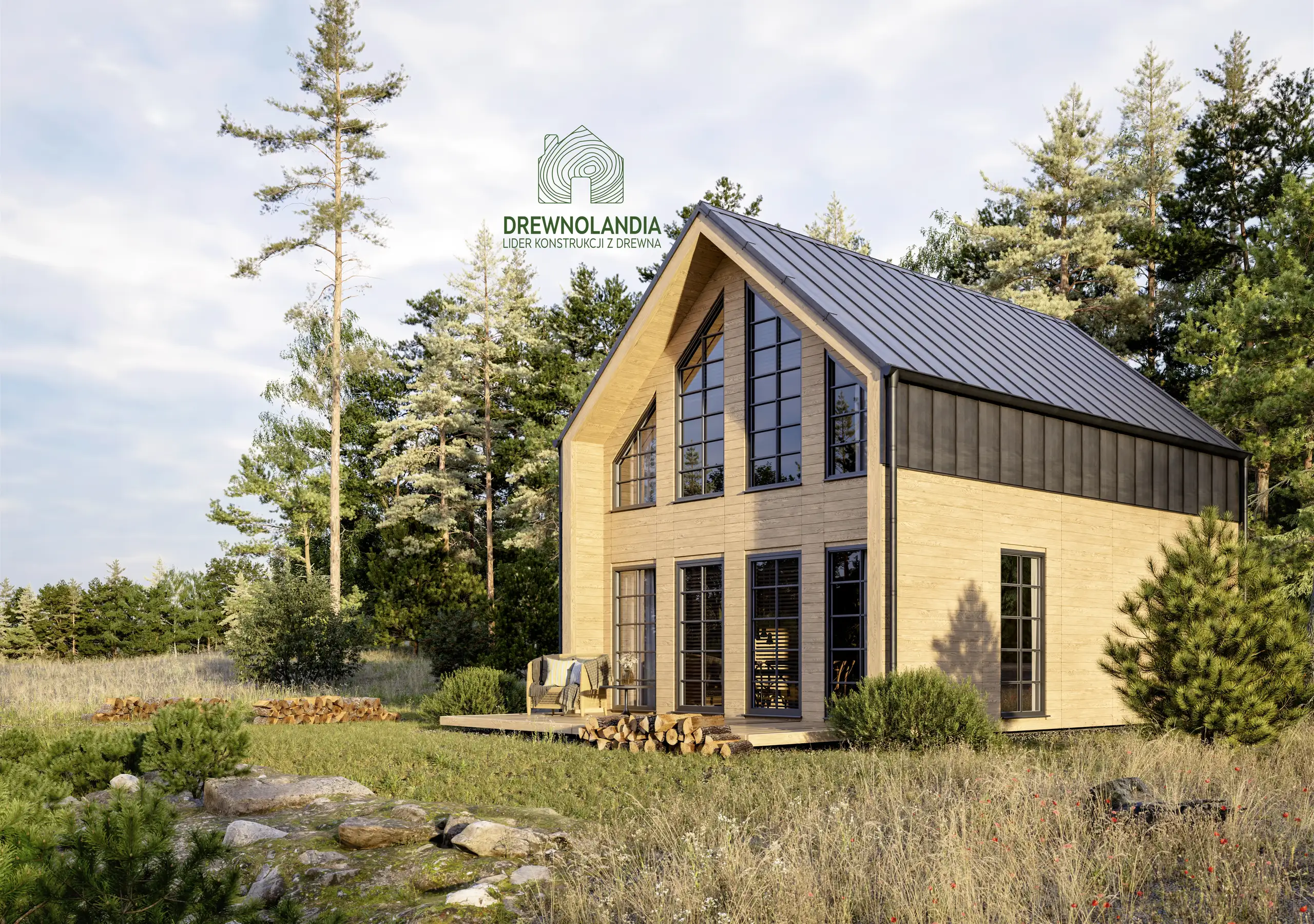 Dom drewniany Richard - nowoczesna stodoła - 47 m2