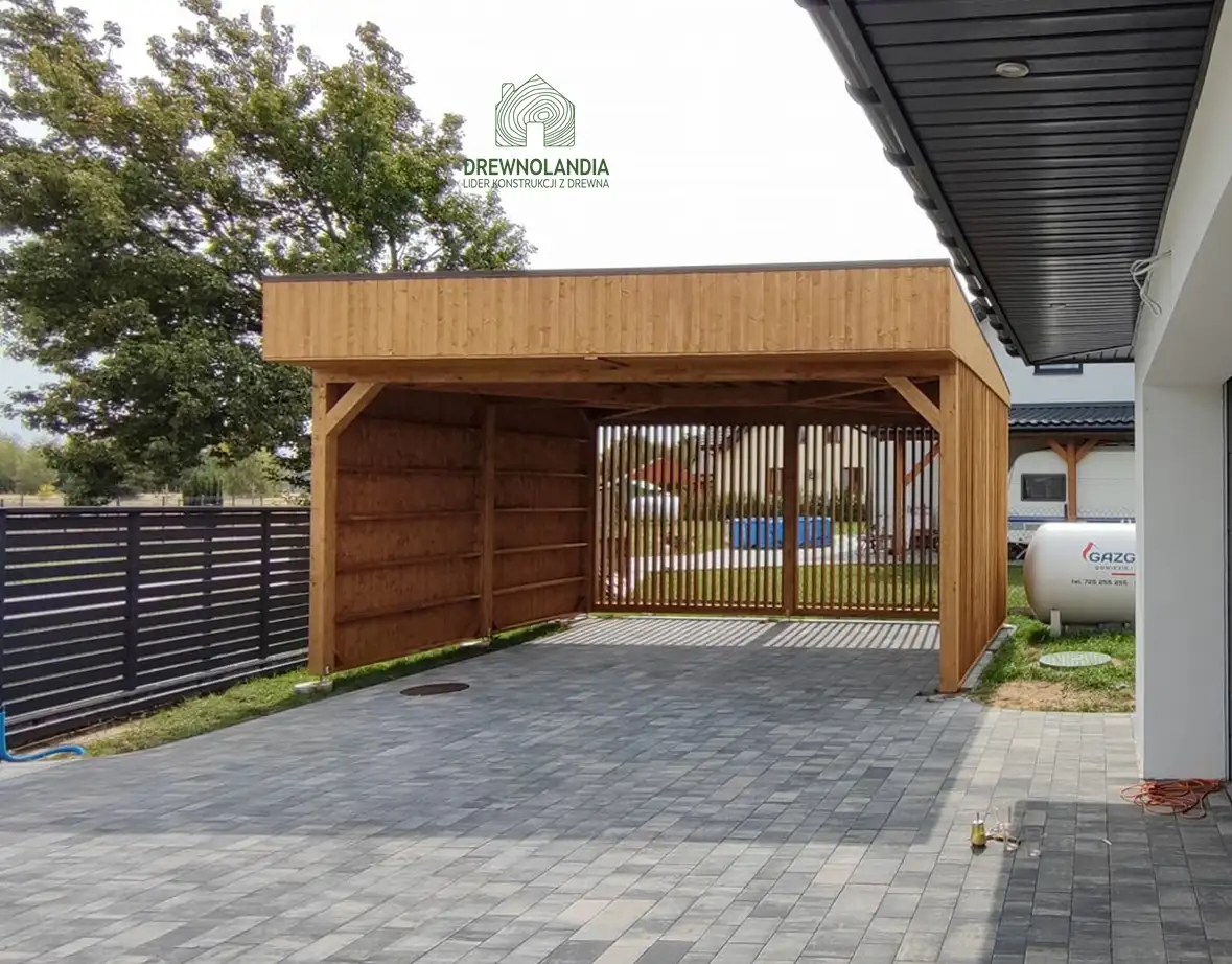 Wiata samochodowa Sara 6x5m – Nowoczesne zadaszenie dla dwóch aut