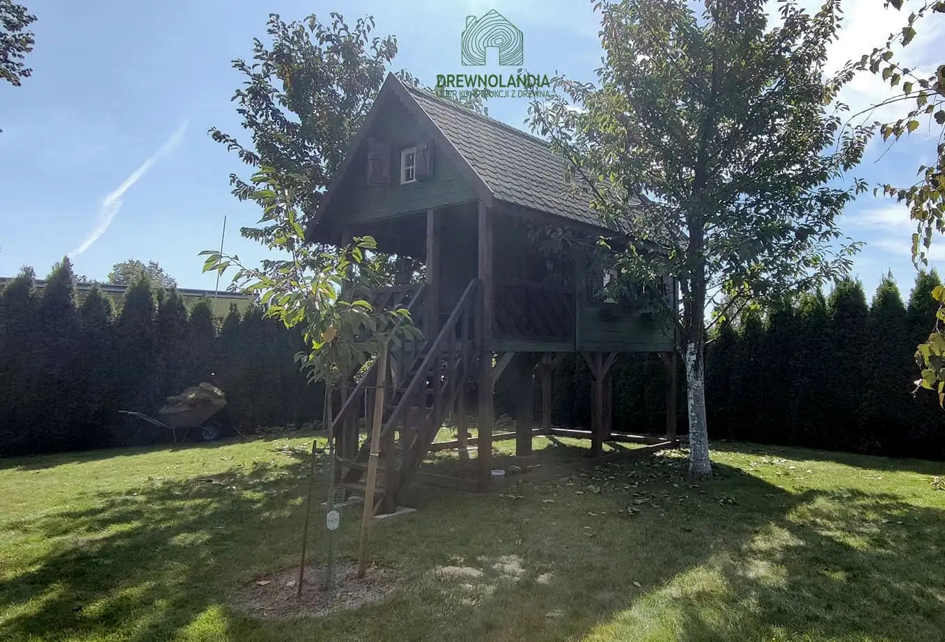 Duży Drewniany Domek Dla Dzieci Kitty IV - 4x2,5m z antresolą