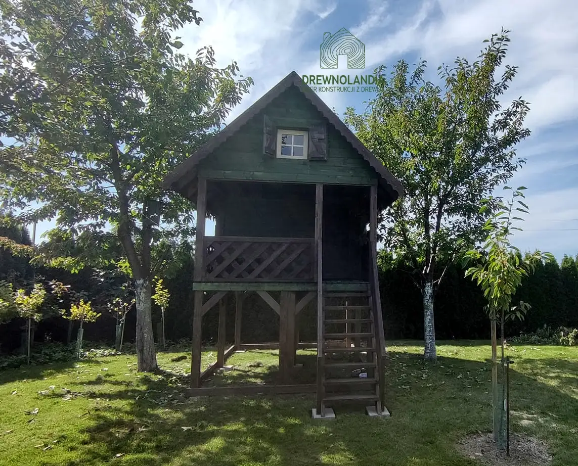 Duży Drewniany Domek Dla Dzieci Kitty IV - 4x2,5m z antresolą