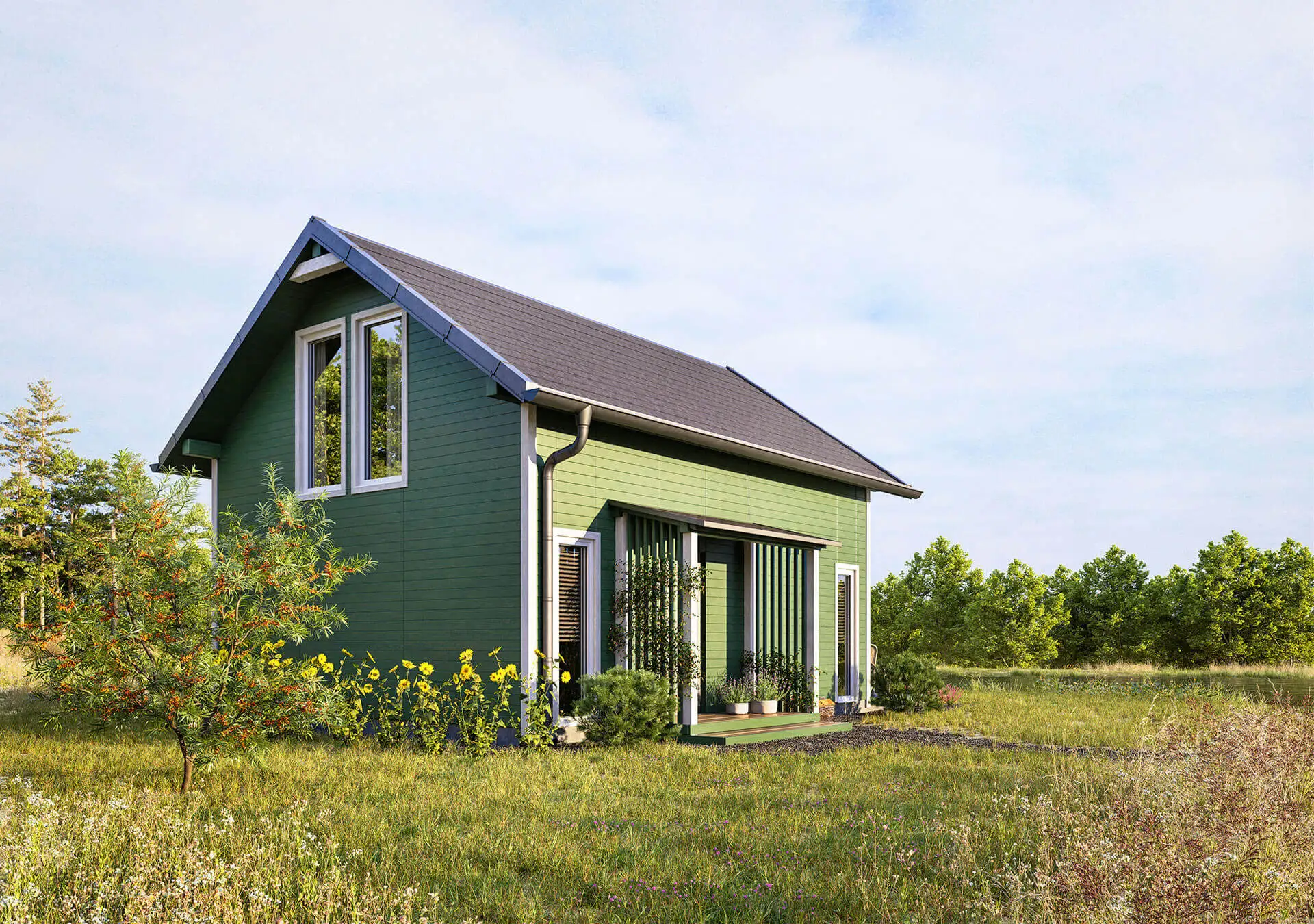 Dom rekreacyjny całoroczny CRK4 - nowoczesna stodoła - 50 m2 zabudowy