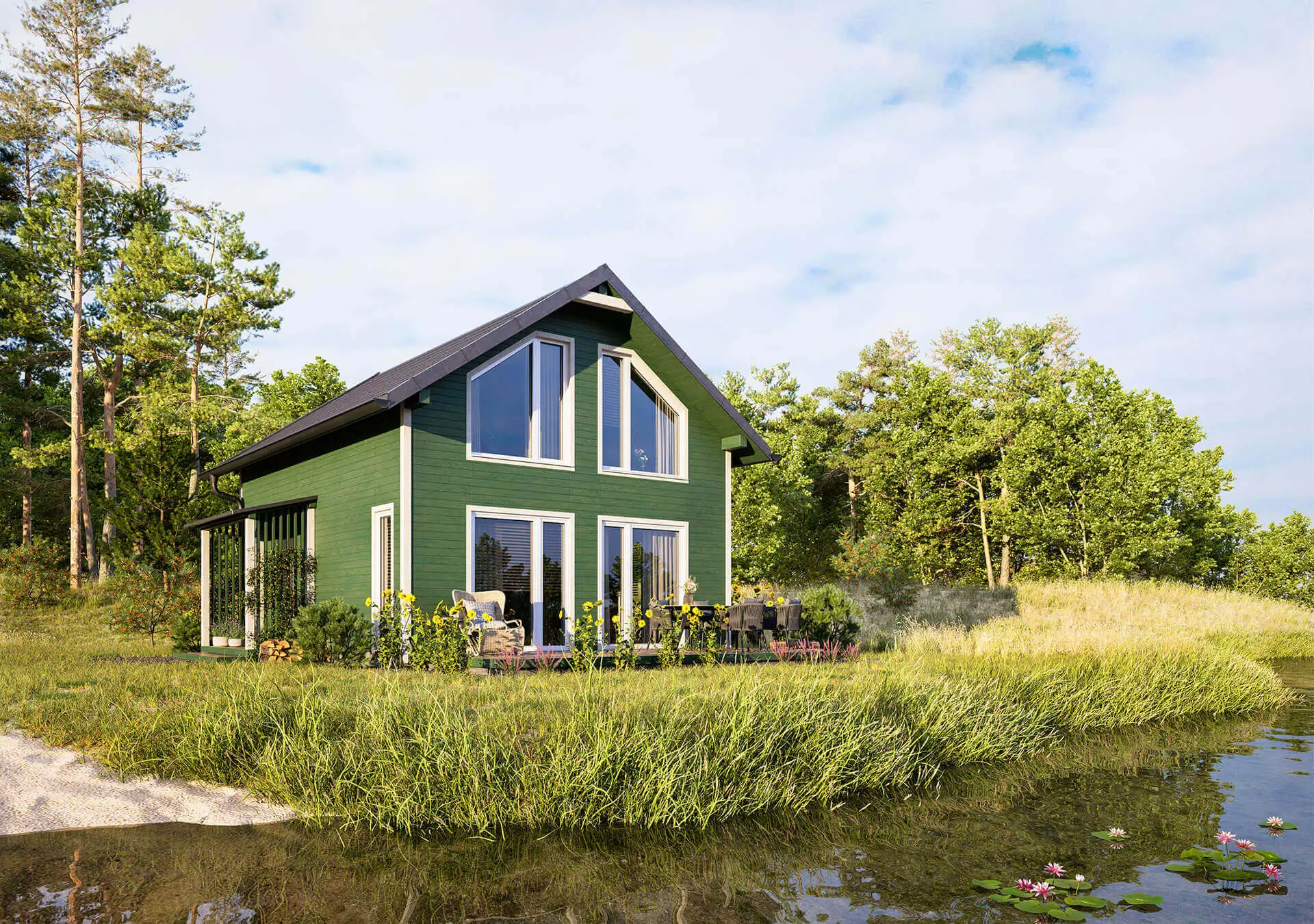 Dom całoroczny Cyprian - nowoczesna stodoła - 50 m2 zabudowy