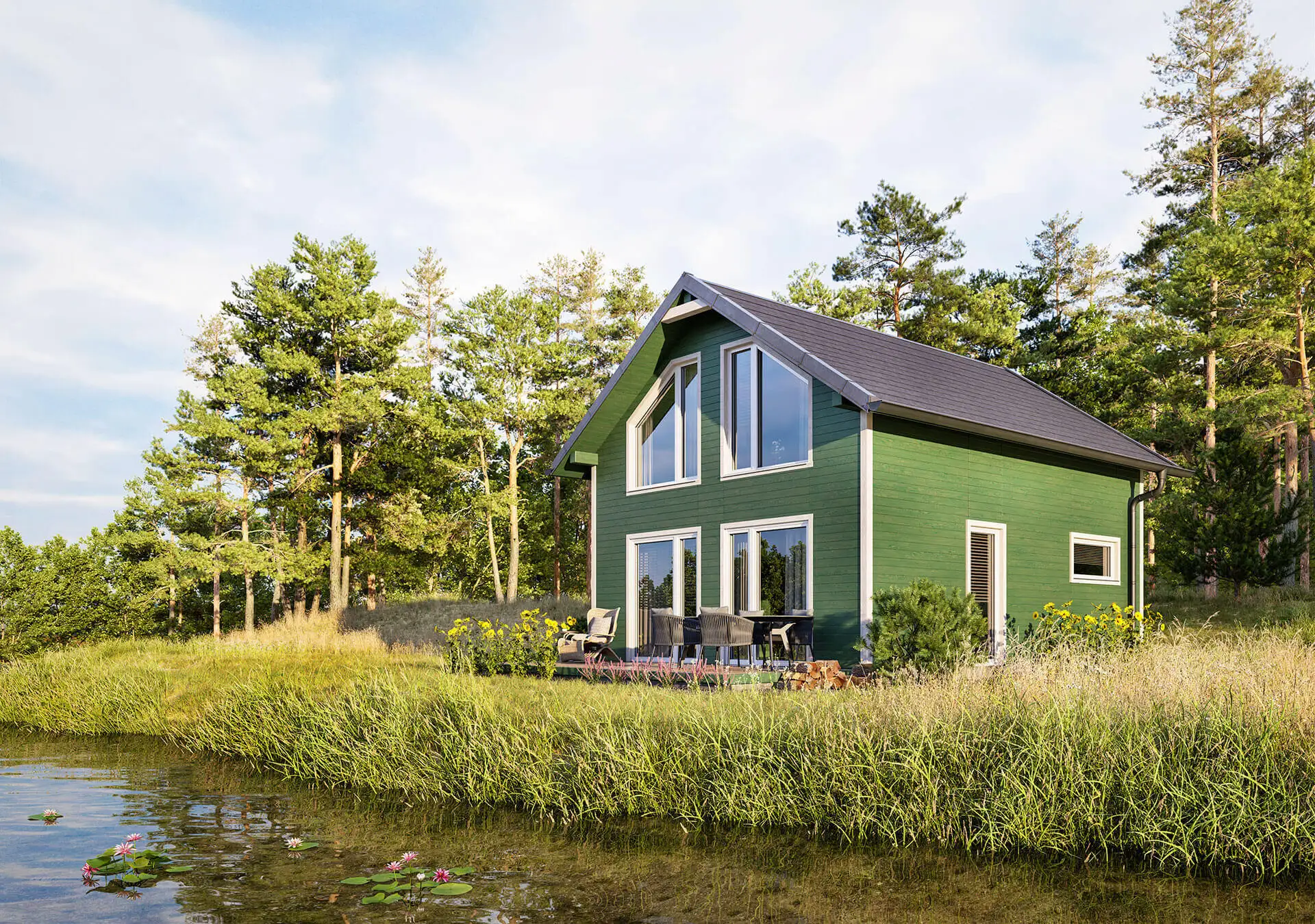 Dom całoroczny Cyprian - nowoczesna stodoła - 50 m2 zabudowy