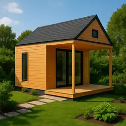 Domek ogrodowy z tarasem Antoś 4m x 4m + 2,5m x 4m - zdjęcie 1