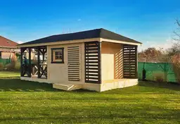 Altana z domkiem i drewutnią Ludwik v1 - 7x3m - zdjęcie 3