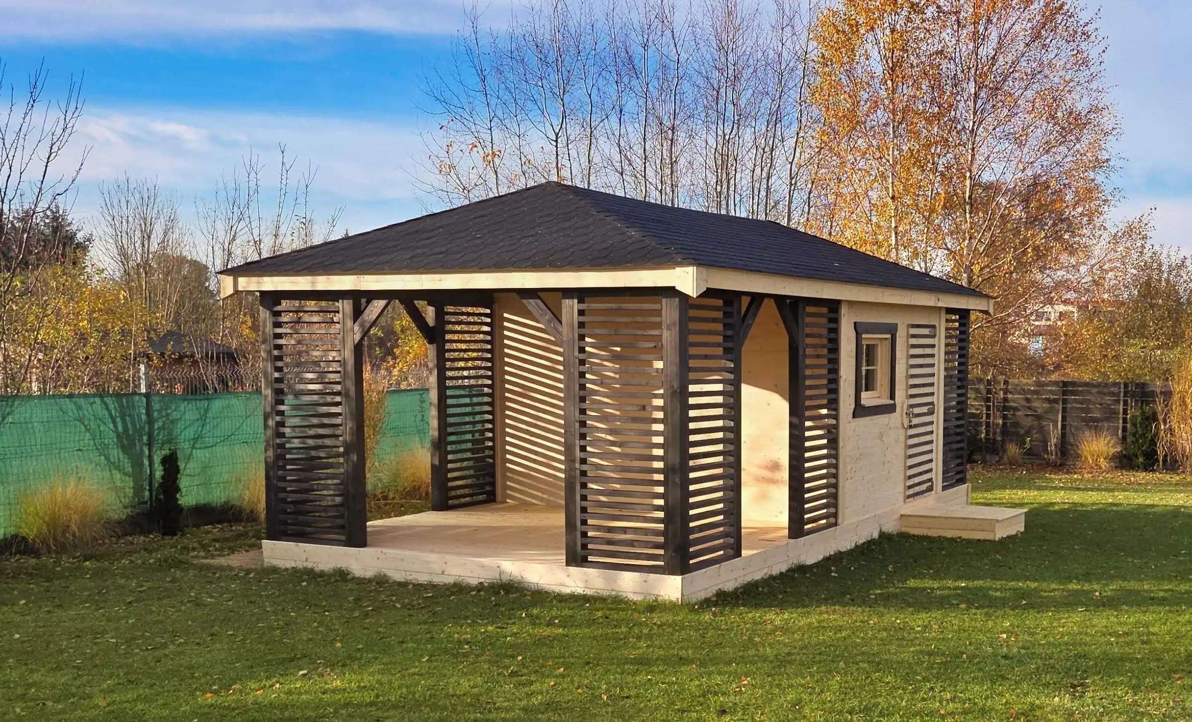 Zabudowa Ogrodowa 3w1: Altana, Domek, Drewutnia Ludwik v5 7×3 m