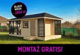 Altana z domkiem i drewutnią Ludwik v1 - 7x3m - zdjęcie 1