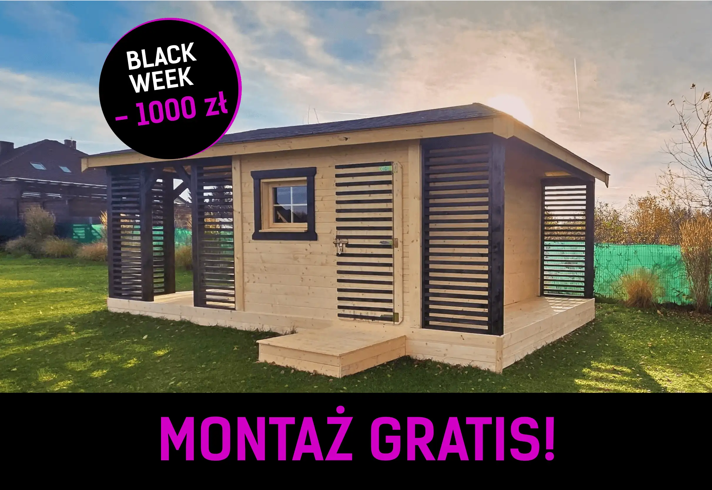 Zabudowa Ogrodowa 3w1: Altana, Domek, Drewutnia Ludwik v5 7×3 m