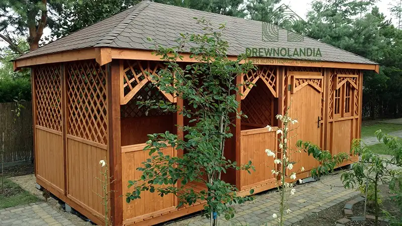 Altana Helena 3x3 połączona z domkiem narzędziowym 3x3