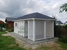 Domek narzędziowy z drewna Kacper - 4,5x3m z drewutnią  - zdjęcie 24