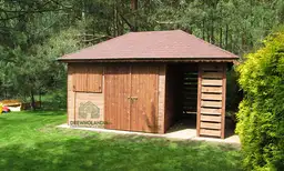 Domek narzędziowy z drewna Kacper - 4,5x3m z drewutnią  - zdjęcie 30