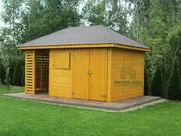 Domek narzędziowy z drewna Kacper - 4,5x3m z drewutnią  - zdjęcie 42